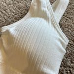 White Ribbed Cropped Tank Photo 2