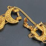 Vintage Unsigned Goldette Victorian Revival Sliding Charms 7.25” Bracelet 40g. Gold Photo 14