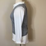 Adrianna Papell 2 in 1 layered vest & collared minimalist Office work shirt Photo 1
