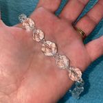 AURORA BOREALIS crystal beaded choker necklace vintage 1950 elegant size 16” Silver Photo 3