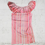 Trina Turk Pink White Striped Ruffle Neck Sleeveless Straight Mini Dress Size 10 Photo 9