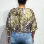 Adrienne Landau  Animal Print Blouse Sz M NWT Photo 10