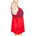 Tahari Sleepwear Womens Lingerie Top Pajama Sleepwear Satin Lace Babydoll Red Photo 3