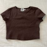 Princess Polly  Classic Crop Tee Brown Size 4 Ribbed Photo 8