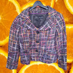 Dialogue  Black Purple Orange Red Button Up Blazer‎ with Pockets Size 14 Photo 0