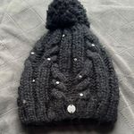 Roxy Cozy Black Knit Beanie with Pom Pom Photo 0