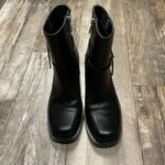 Lucky Brand  Black Leather Ankle Boots with Silver Buckle Size 6.5 Photo 5