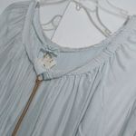 Baby blue western blouse silk rayon bell sleeves Photo 3