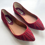Steve Madden Shoes Womens 6 Red Imaura Suede Slip On Flats Almond Toe Casual Photo 0