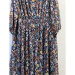 cj banks  Womens Floral Dress Sz Plus 3x Colorful 3/4 Puff Sleeve Flare Flowy NWT Photo 3
