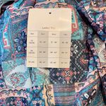 Bobbie Brooks Colorful Patterned Lightweight Sheer Lined Yoke Summer Top NWT Blue Size 2X Photo 5