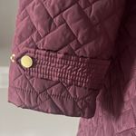 Cole Haan Burgundy Quilted Long Jacket w/Brown Leather Trim, NO BELT XL $260 Photo 11
