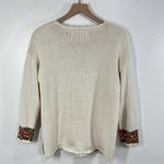 Vtg. 80s Curio & Company Hand Knit Christmas Sweater Bow Garland Metallic Ramie Red Photo 1