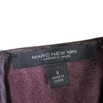 Marc New York Andrew Marc Faux Leather Square Neck Puff Sleeve Top Size S Brown Photo 3