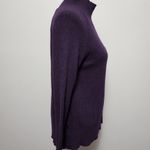 Loft plum Italian yarn mockneck wool blend sweater size medium Photo 2