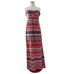 Angie Boho Beachy Strapless Smocked Babydoll Maxi Dress Size L Whimsical Resort Wear Photo 7