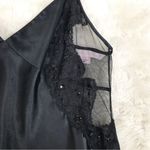 Victoria's Secret  Vtg Black Sheer Slip Dress Beaded Sequin‎ Dark Fairy Whimsigoth Photo 4