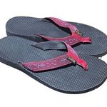 Teva Woman’s Thong Flip Flop Sandals Size 8 Burgundy Black w/Geometric Design Photo 3