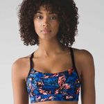 Lululemon Rise and Run Bra Mini Paint Storm Harbor Blue Multi / Black Photo 2