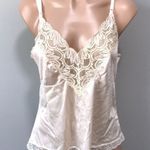 Cream Silk Tank Top Lingerie Nighty Lace Medium Photo 0