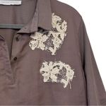 Fabiana Filippi Embroidered Silk and Cotton Contrasting Polo Shirt XXL Purple Size 18 Photo 1