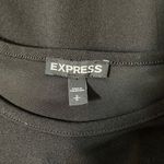 EXPRESS Black Lace Up Front Fitted Cropped Top Photo 9