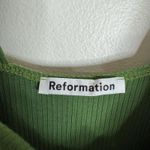 Reformation cassi knit Dress XS Green Ribbed Midi Sleeveless Square Neck slit Photo 5