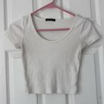 Brandy Melville  White Cropped Ribbed Tee Photo 0