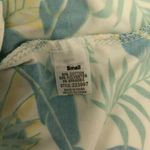 Poof! Poof Womens Cami Tank Top Strappy Palm Print Soft Tie Front Crop Blue Yellow S Photo 3