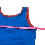 70s Vintage Fritzi of California Blue Cotton Midi Dress Sleeveless Red Trim Med Photo 6