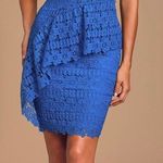 Lulus Lulu’s Blue Lace Dress Small Photo 0