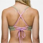 prAna  Tulum Top Black Color Block Green‎ Lilac Bikini Summer Pool Vacation Small Photo 1