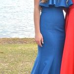 La Femme Blue ruffle prom dress Photo 0