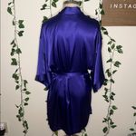 Victoria's Secret Victoria’s Secret Deep Purple Blue Silky Style Lingerie Robe Photo 4