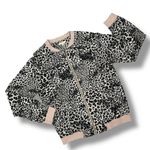 Kori  Leopard Print Lightweight Zip Up Bomber Track Jacket Tan Black Medium Photo 11