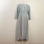 Little Mistress Maternity Floral Lace Overlay Long Sleeve Blue Maxi Dress Photo 3