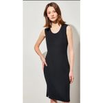 Ming Wang Black Sleeveless Knit Midi Dress 0x Photo 1