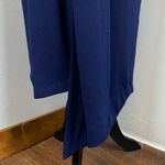 NICHOLAS Navy Crepe Deep V Gathered Sleeveless Dress Size 8 Formal Cocktail Blue Photo 5