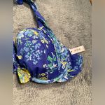 Adore Me floral swimsuit top blue NWT 40DD Photo 2