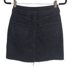 Hollister Ultra High-Rise Mini Pencil Skirt Women's Size 1 Black Denim Raw Hem Photo 2
