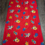 Susan Bristol  Skirt Red Tropical Floral XL Cottage Core Midcalf Cotton NWT Photo 0