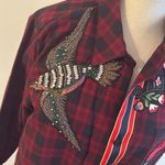 Sam Edelman  Patch Embellished Plaid Shirt Small Photo 2