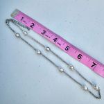 Silver tone faux pearl choker necklace Photo 3