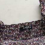 Anthropologie CAARA Smocked tiered Midi dress puff sleeves Ditsy floral Sz M Romantic chic Photo 2