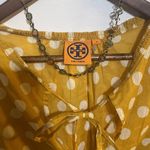 Tory Burch polka dot short sleeve blouse in mustard yellow Photo 1