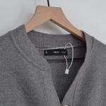 Mango  Knitted Bomber Sweater Jacket Snap in Dark Heather Gray Women's XS Photo 4