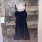 Princess Polly  Black Spaghetti Strap Ruffle Wrap Dress Photo 5