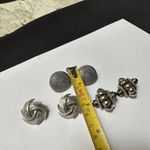 Lot Of 3 Silver Tone Clip On Earrings Mix Photo 4