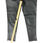 Joseph  Black Lambskin Leather Low Rise Evie Zip Ankle Skinny Pants Size 40 / 8 Photo 7