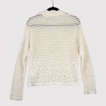 Madewell  Womens Sweater Beige Crochet Polo V Neck Long Sleeve Pullover Boho XS Photo 2